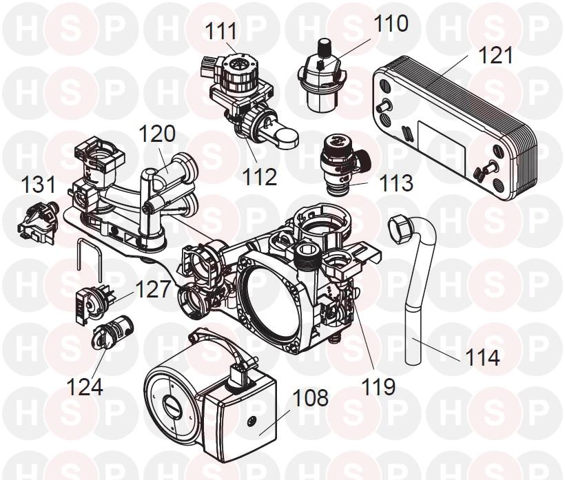 Ideal Logic Combi 30 (Water Management ABK Onwards)Diagram Heating